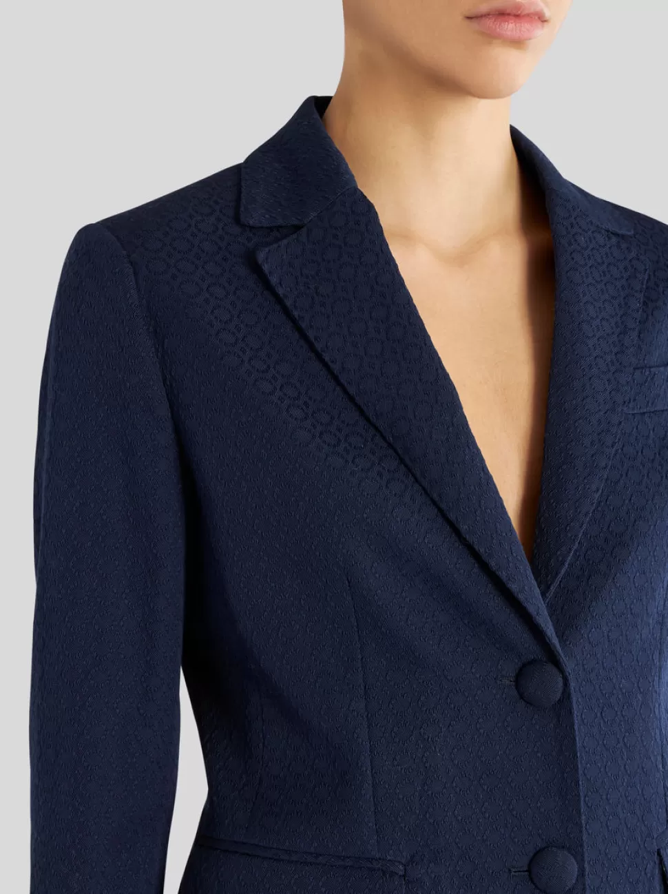 Damen ETRO BLAZER AUS BAUMWOLLE MIT GESTREIFTEM INNENFUTTER