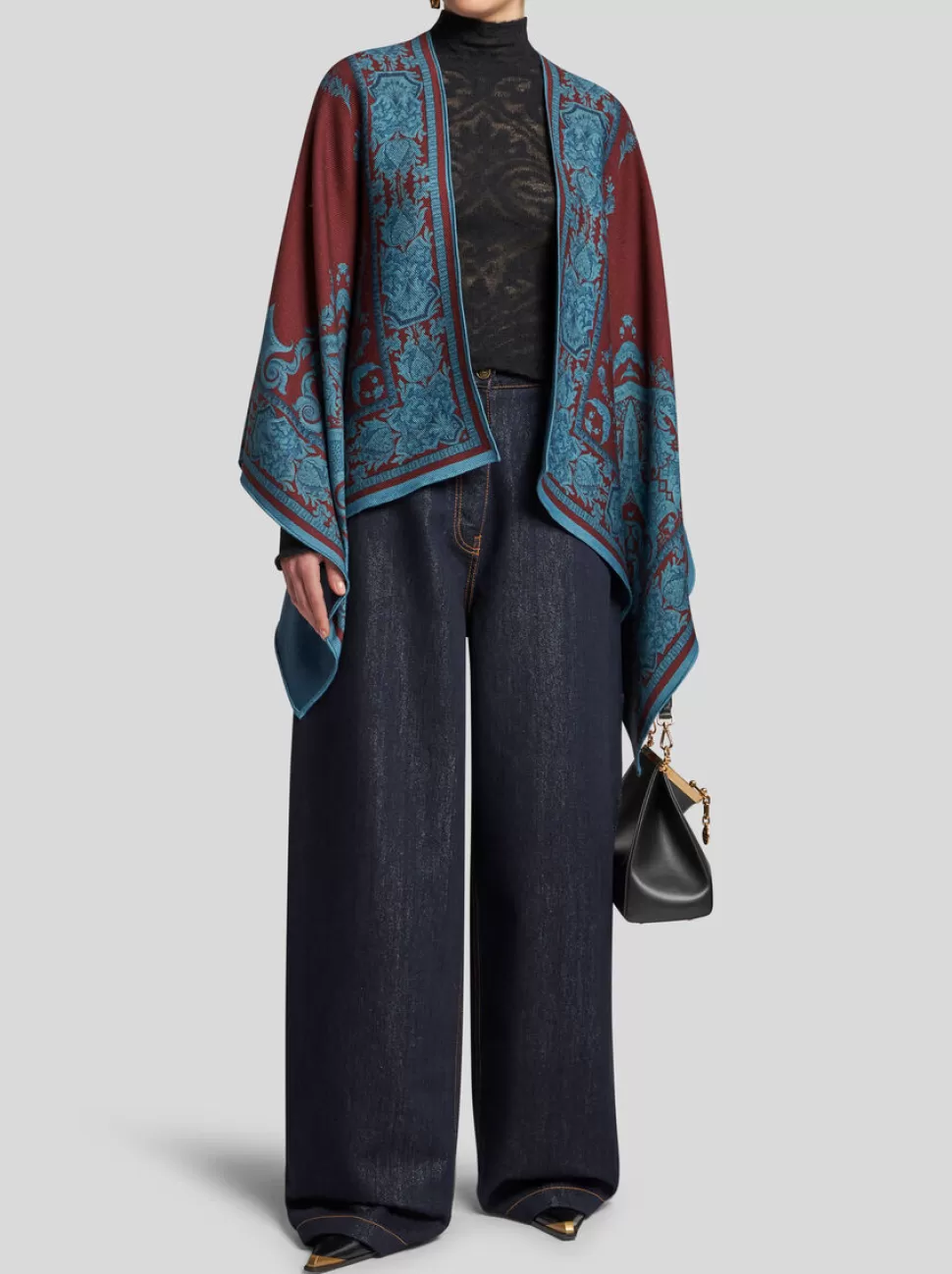 Damen ETRO CAPE AUS WOLLE MIT PRINT