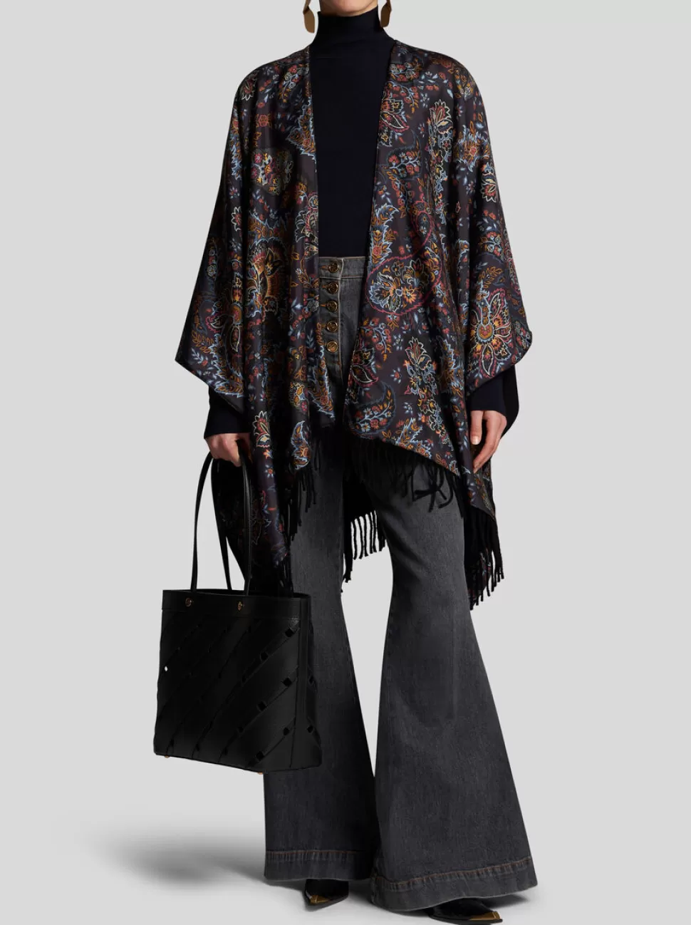 Damen ETRO CAPE AUS WOLLE UND SEIDE MIT PRINT