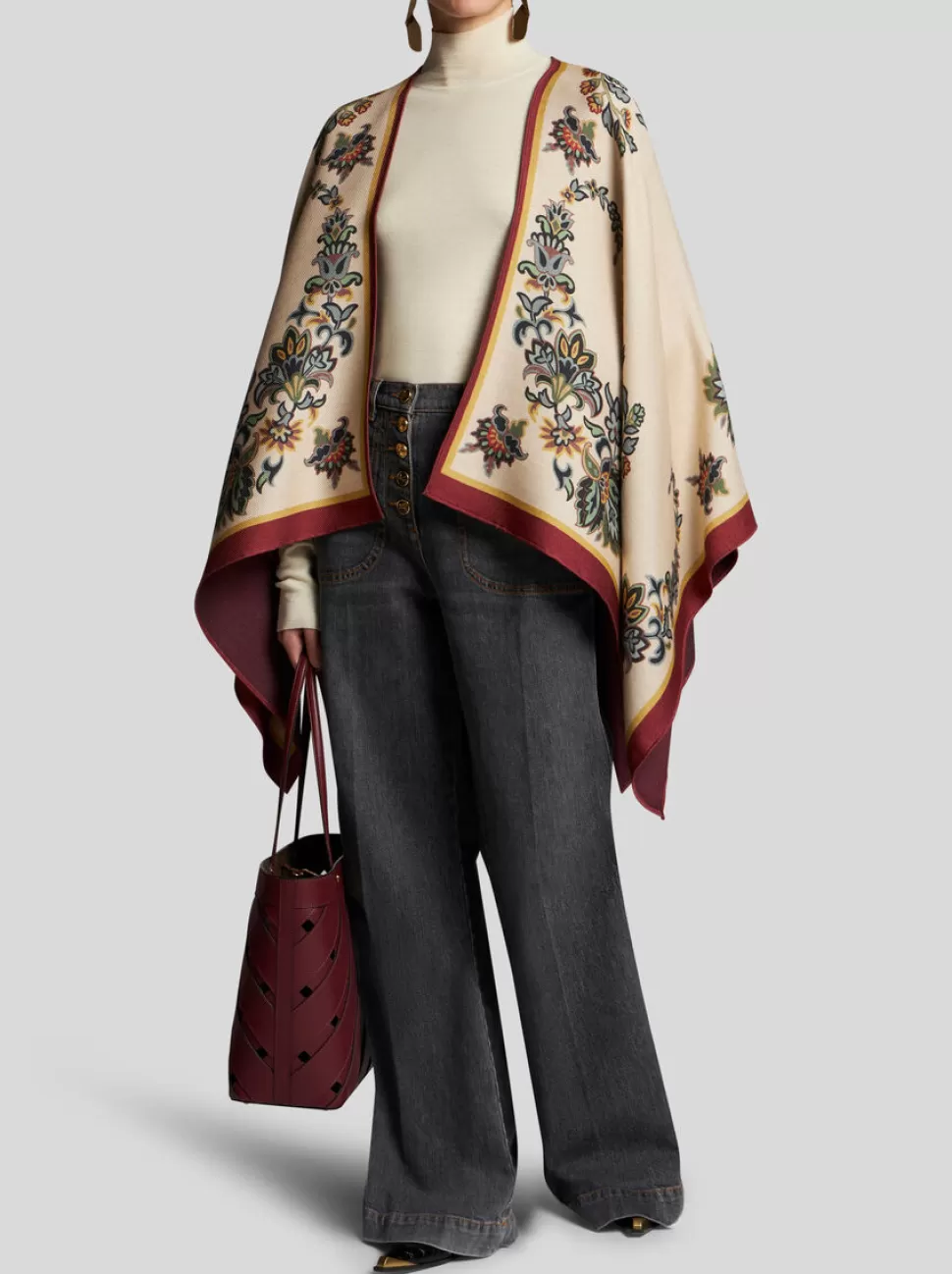 Damen ETRO CAPE MIT FLORALEM PAISLEY-MUSTER