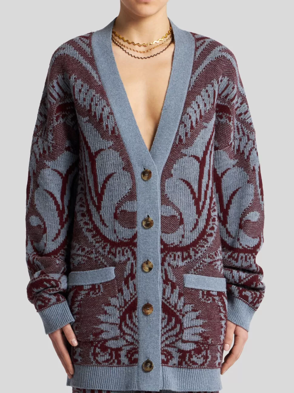 Damen ETRO CARDIGAN AUS WOLLJACQUARD