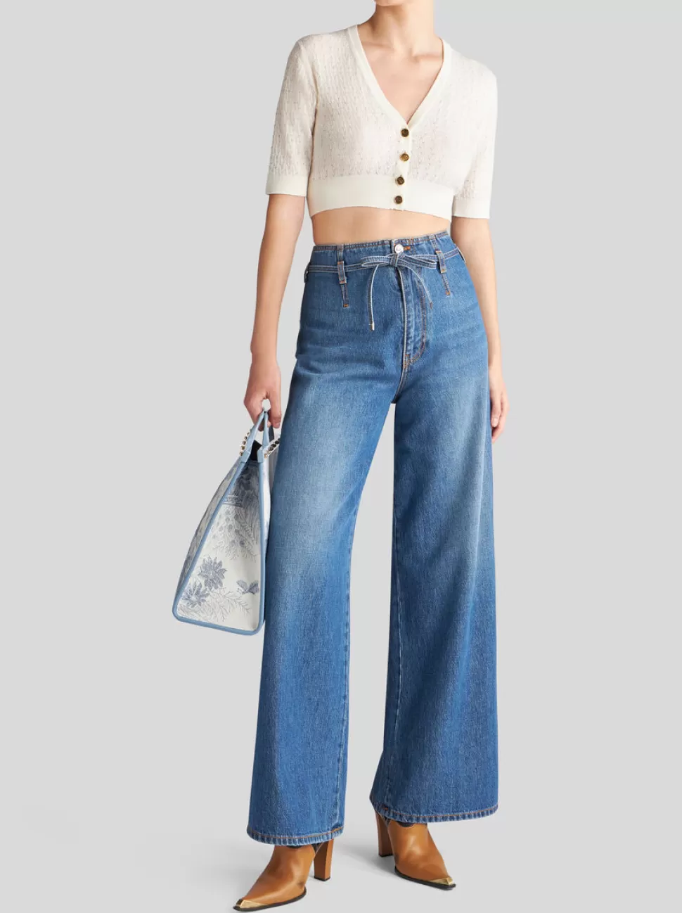 Damen ETRO CULOTTE-JEANS MIT GÜRTEL