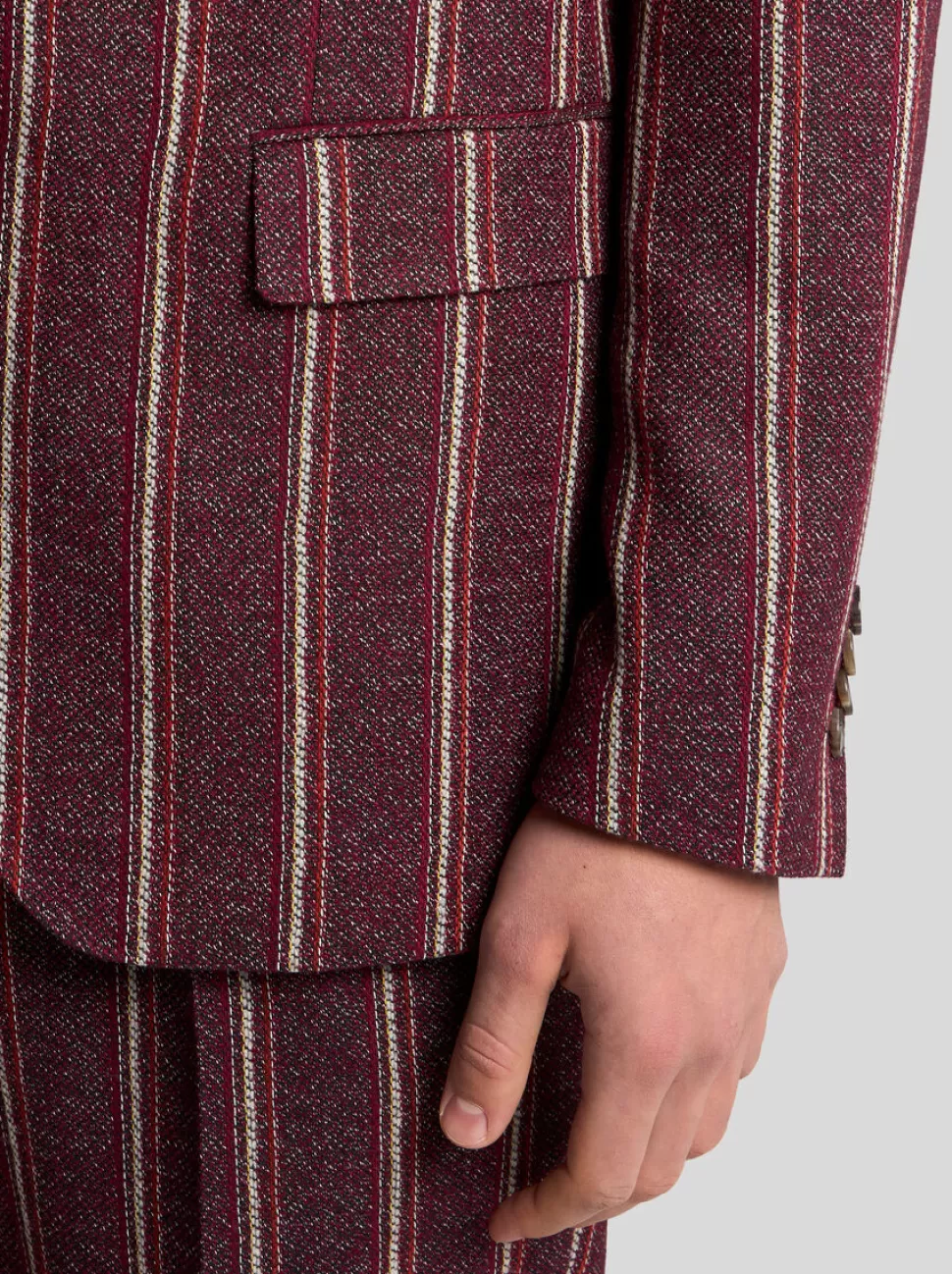 Herren ETRO GESTREIFTER BLAZER AUS BAUMWOLLE UND WOLLE