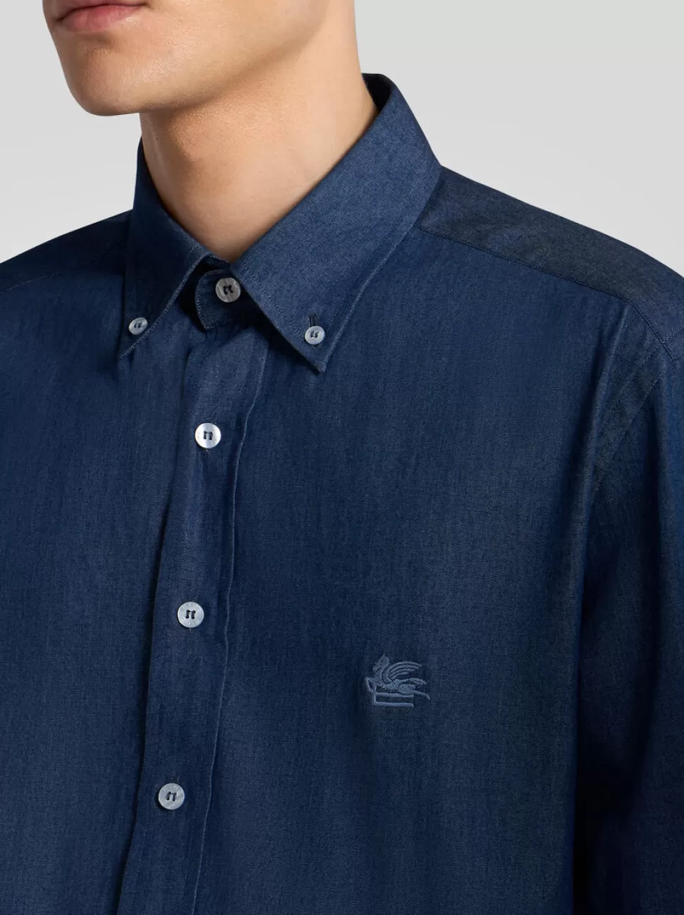 Herren ETRO HEMD AUS DENIM MIT LOGO