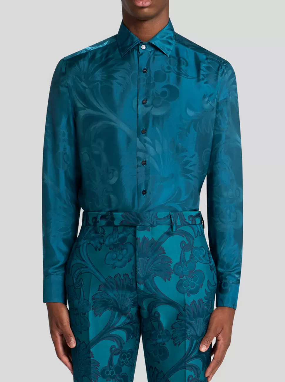 Herren ETRO HEMD ROMA MIT FLORALEM JACQUARD-RANKENMUSTER