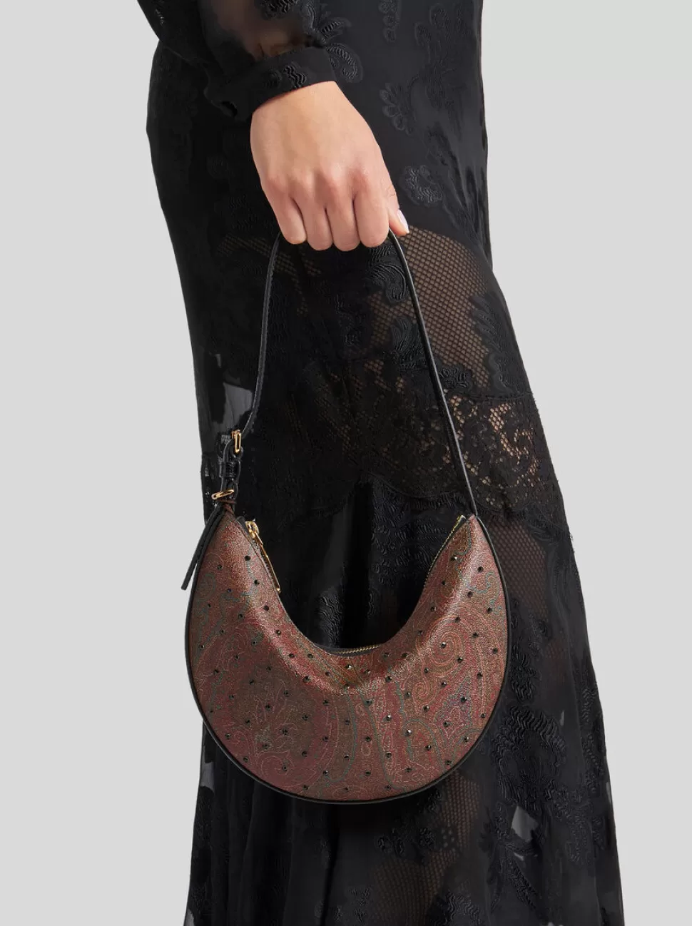 Damen ETRO HOBO-TASCHE ESSENTIAL KLEIN MIT STRASS