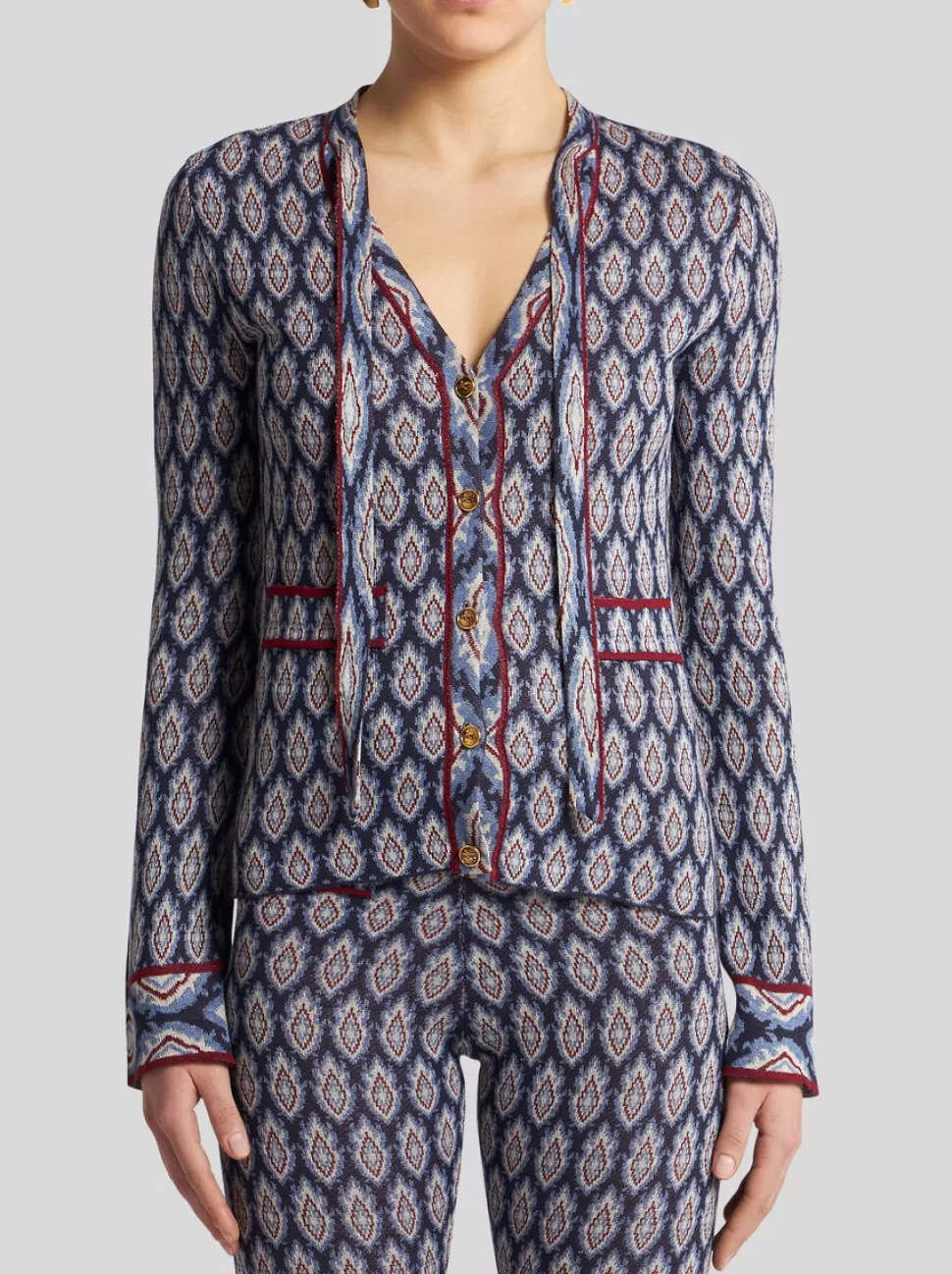 Damen ETRO JACQUARD-CARDIGAN MIT SCHLEIFE