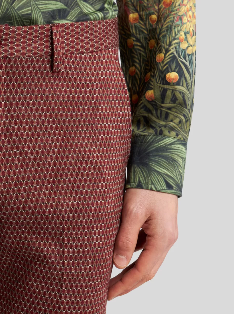 Herren ETRO JACQUARD-HOSE AUS WOLLE UND BAUMWOLLE