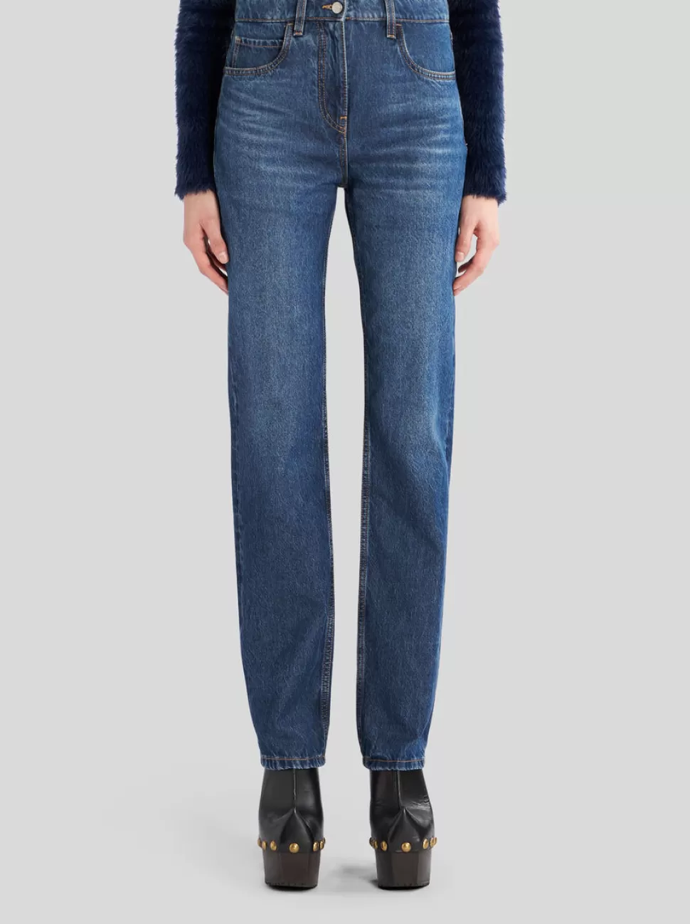 Damen ETRO JEANS MIT STICKEREIEN AUF DEN TASCHEN