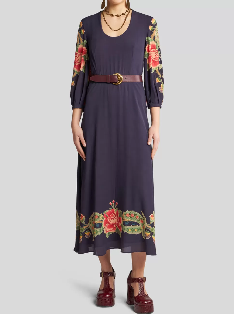 Damen ETRO KLEID AUS BEDRUCKTEM CRÊPE DE CHINE