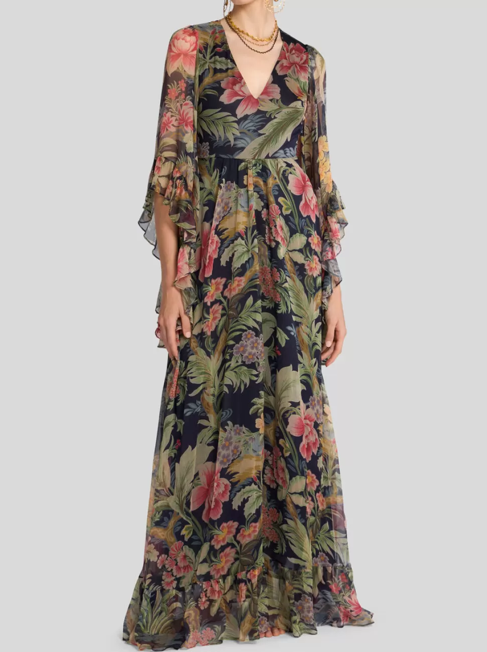 Damen ETRO LANGES KLEID AUS BEDRUCKTER SEIDE