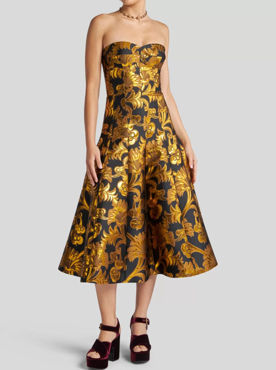 Damen ETRO MIDI-BUSTIERKLEID MIT JACQUARDMUSTER