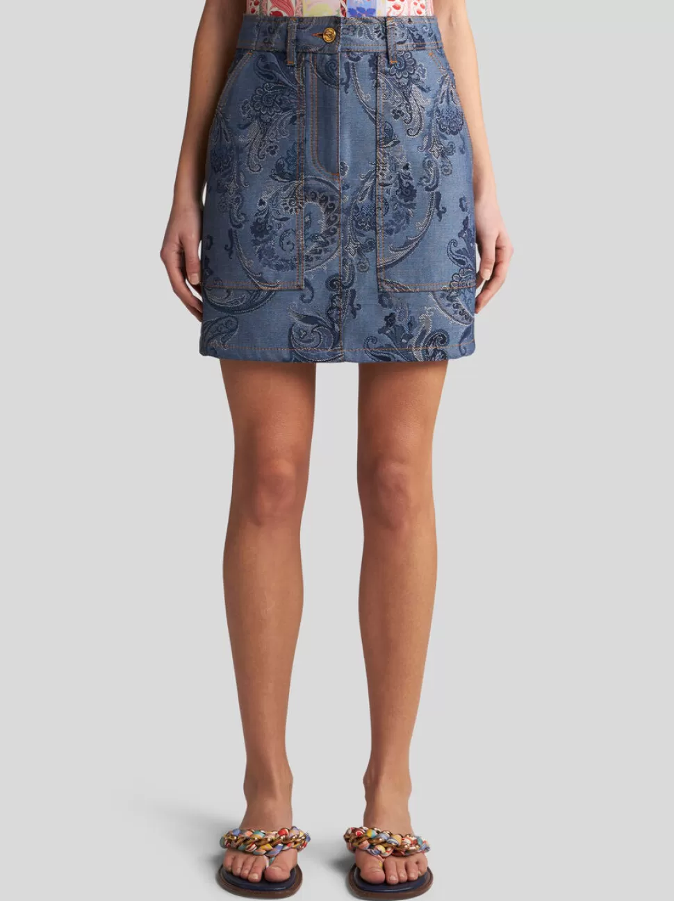 Damen ETRO MINIROCK AUS JACQUARD-DENIM