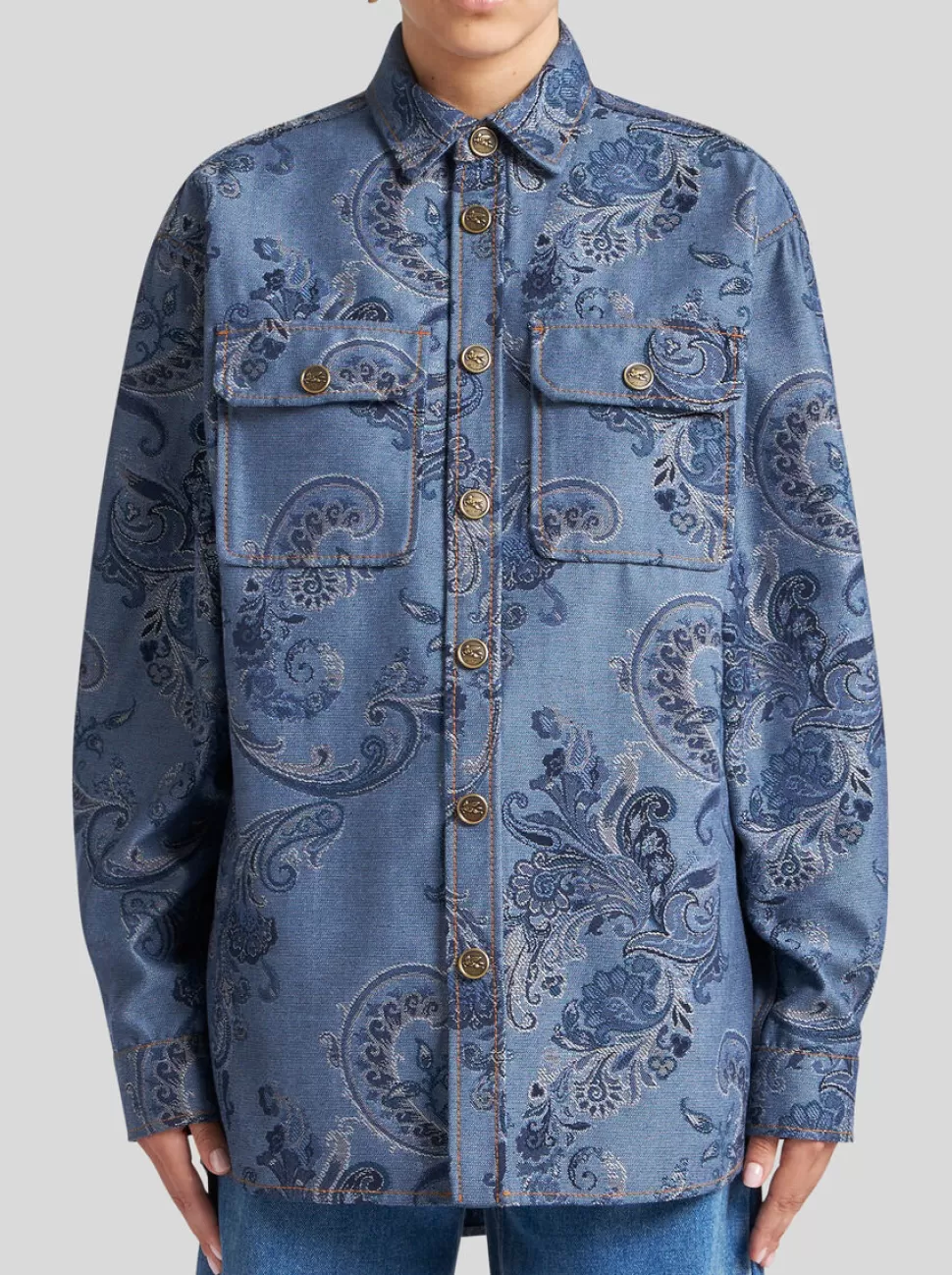 Damen ETRO OVERSHIRT AUS JACQUARD-DENIM