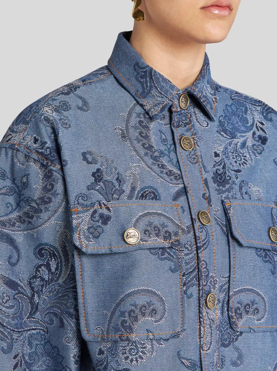 Damen ETRO OVERSHIRT AUS JACQUARD-DENIM