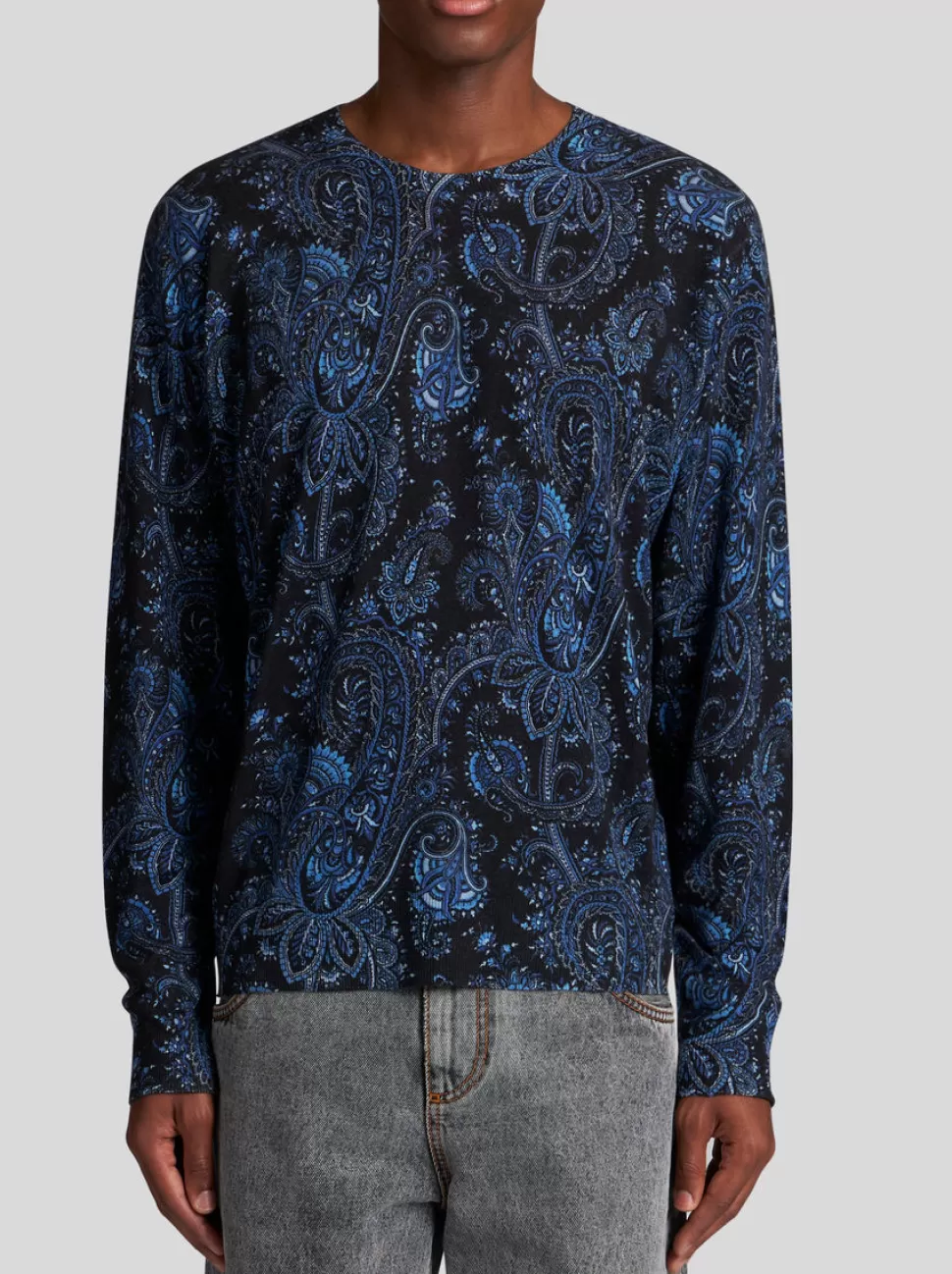 Herren ETRO PAISLEY PULLOVER AUS SEIDE UND KASCHMIR