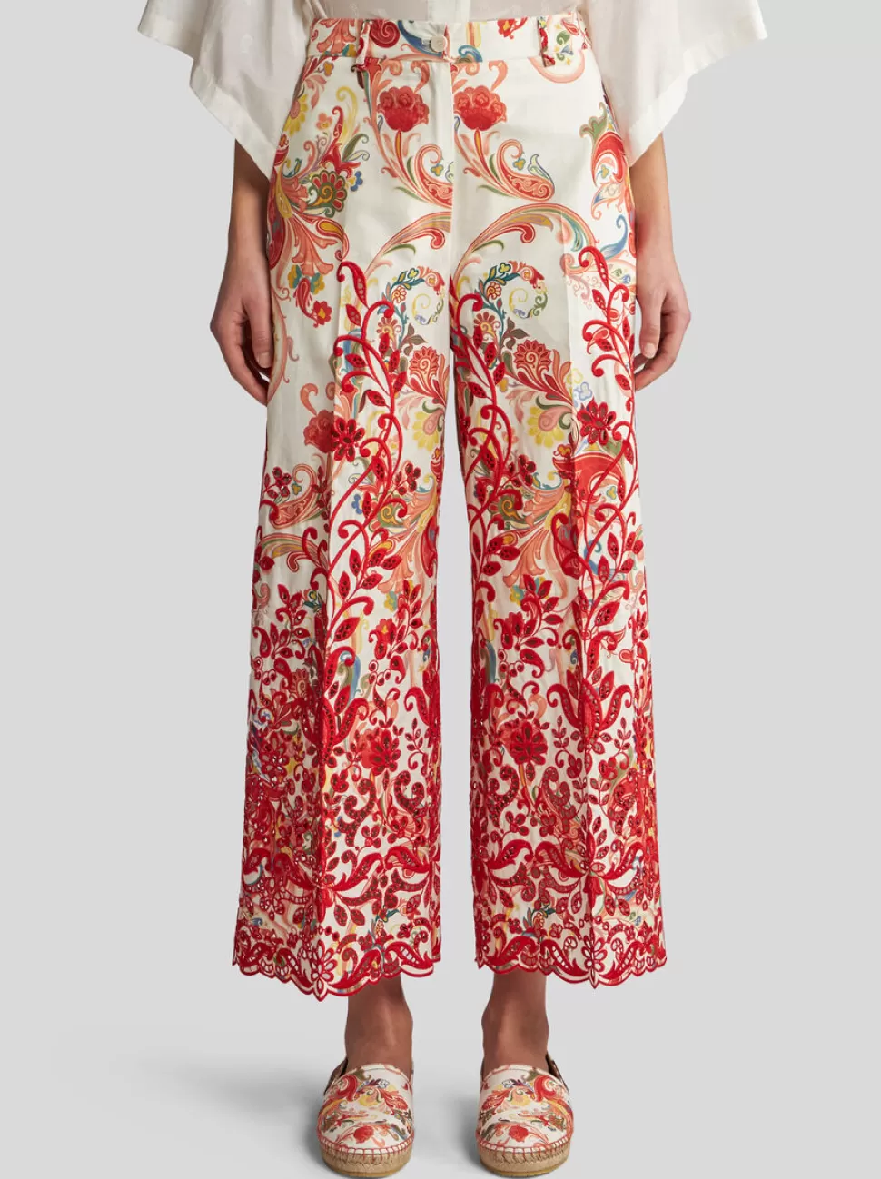 Damen ETRO PAISLEY-CULOTTE-HOSE MIT STICKEREI