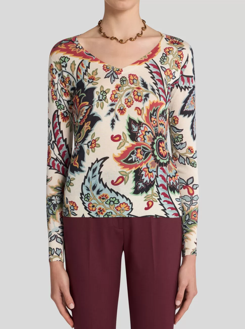 Damen ETRO PAISLEY-PULLOVER AUS KASCHMIR UND SEIDE