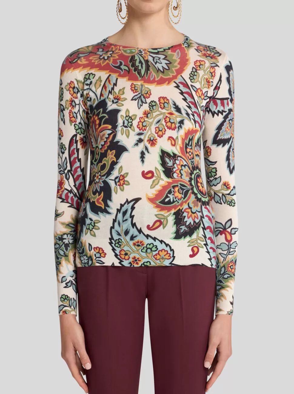 Damen ETRO PAISLEY-PULLOVER AUS KASCHMIR UND SEIDE