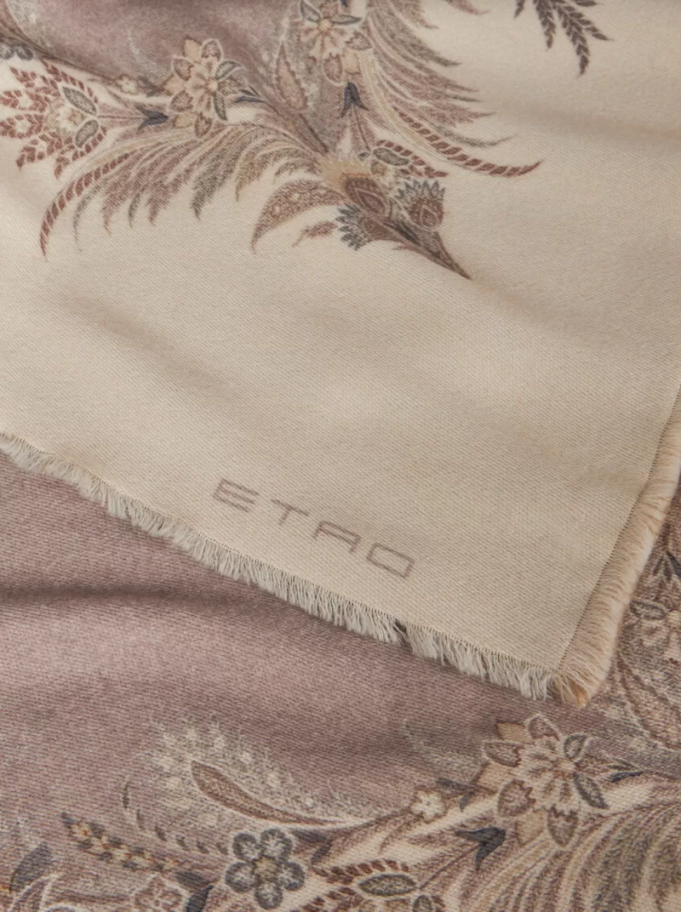 ETRO PLAID AUS WOLLE MIT FLORALER BORDÜRE