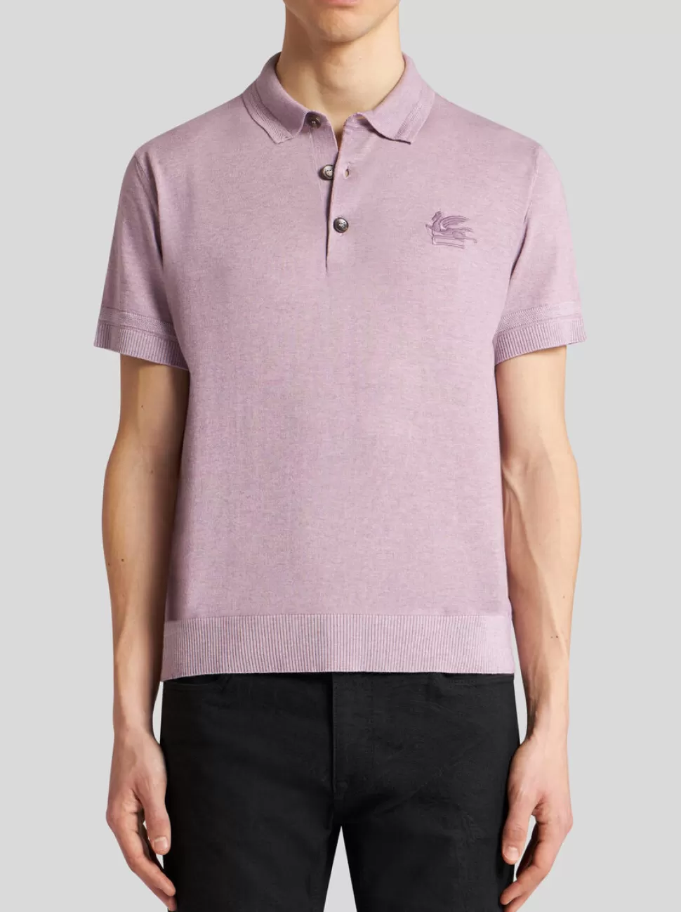 Herren ETRO POLOSHIRT AUS BAUMWOLLE UND KASCHMIR