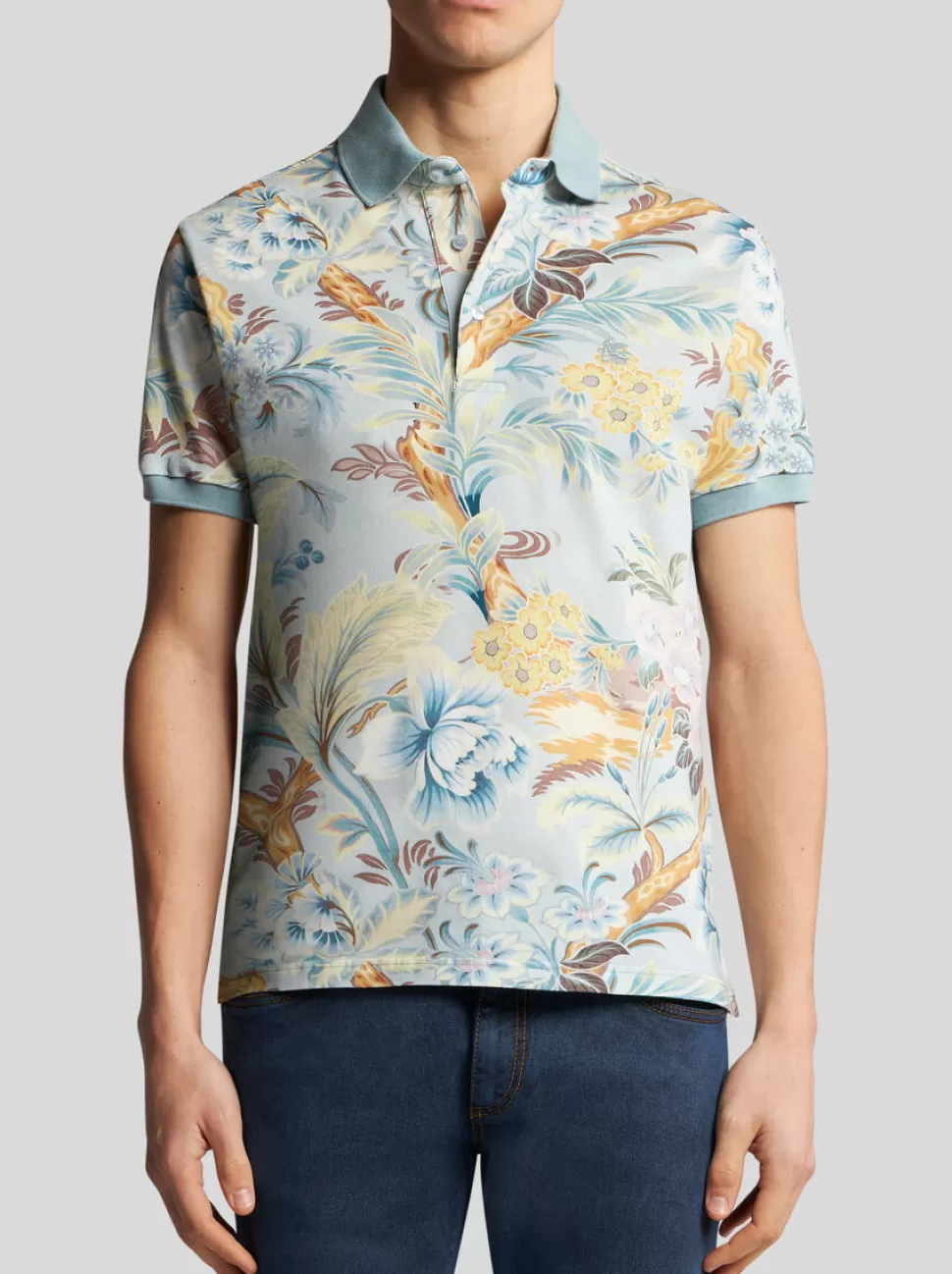 Herren ETRO POLOSHIRT MIT BLUMENDRUCK