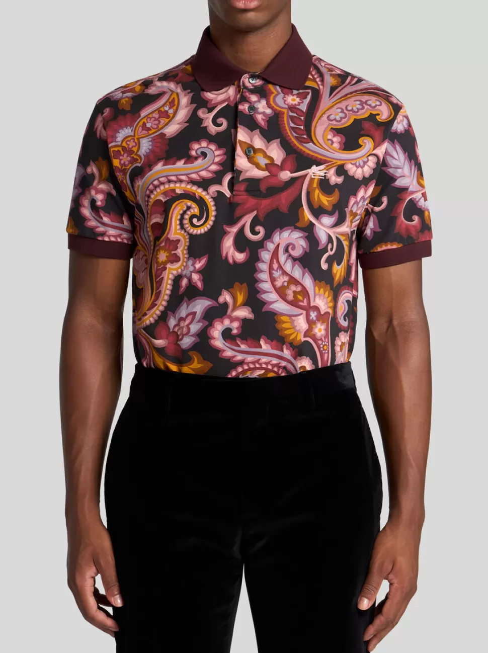 Herren ETRO POLOSHIRT MIT FLORALEM PAISLEYMUSTER