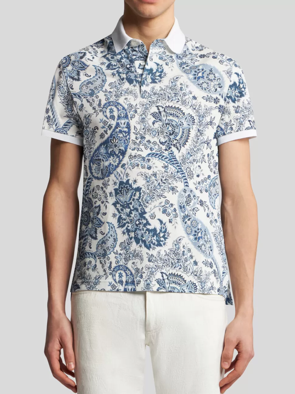 Herren ETRO POLOSHIRT MIT FLORALEM PAISLEYMUSTER