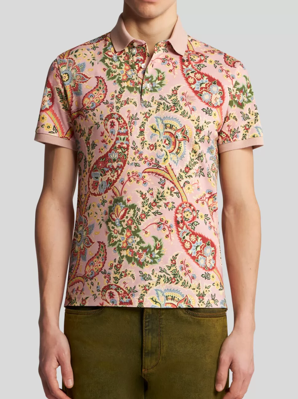 Herren ETRO POLOSHIRT MIT FLORALEM PAISLEYMUSTER