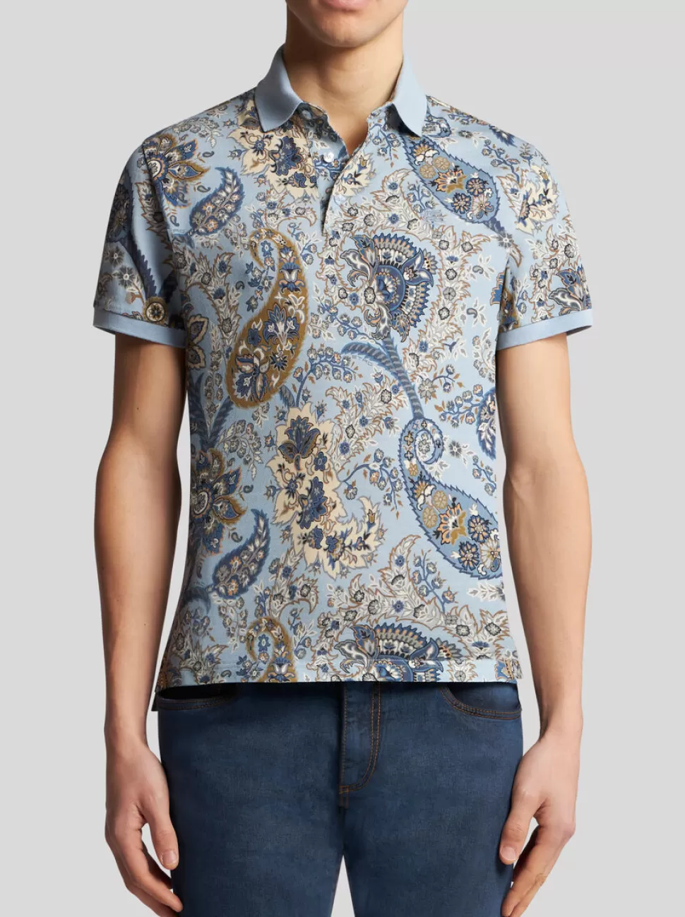 Herren ETRO POLOSHIRT MIT FLORALEM PAISLEYMUSTER