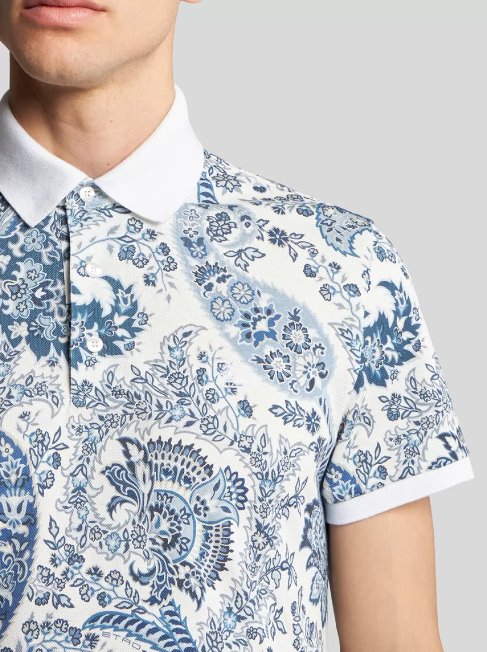 Herren ETRO POLOSHIRT MIT FLORALEM PAISLEYMUSTER