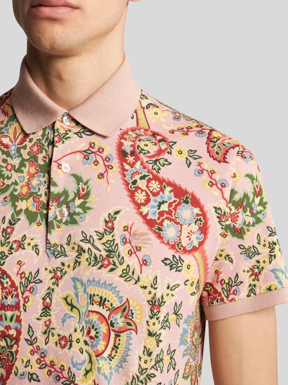 Herren ETRO POLOSHIRT MIT FLORALEM PAISLEYMUSTER