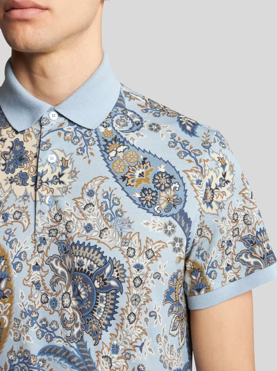 Herren ETRO POLOSHIRT MIT FLORALEM PAISLEYMUSTER