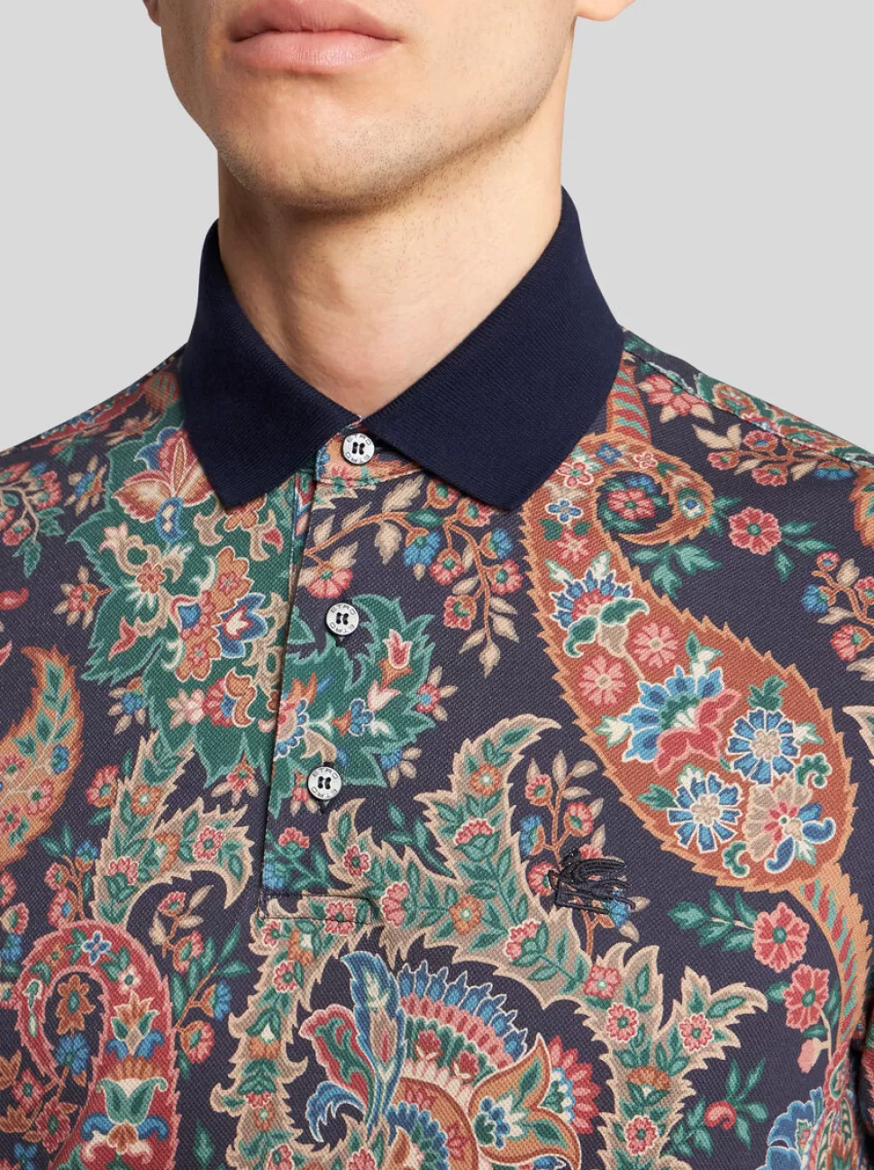 Herren ETRO POLOSHIRT MIT FLORALEM PAISLEYMUSTER