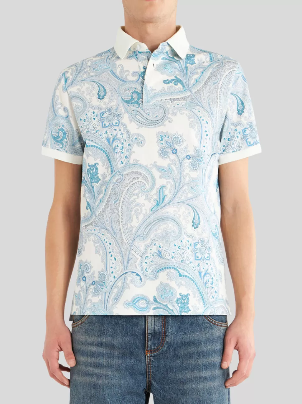 Herren ETRO POLOSHIRT MIT ORNAMENTALEM PAISLEY