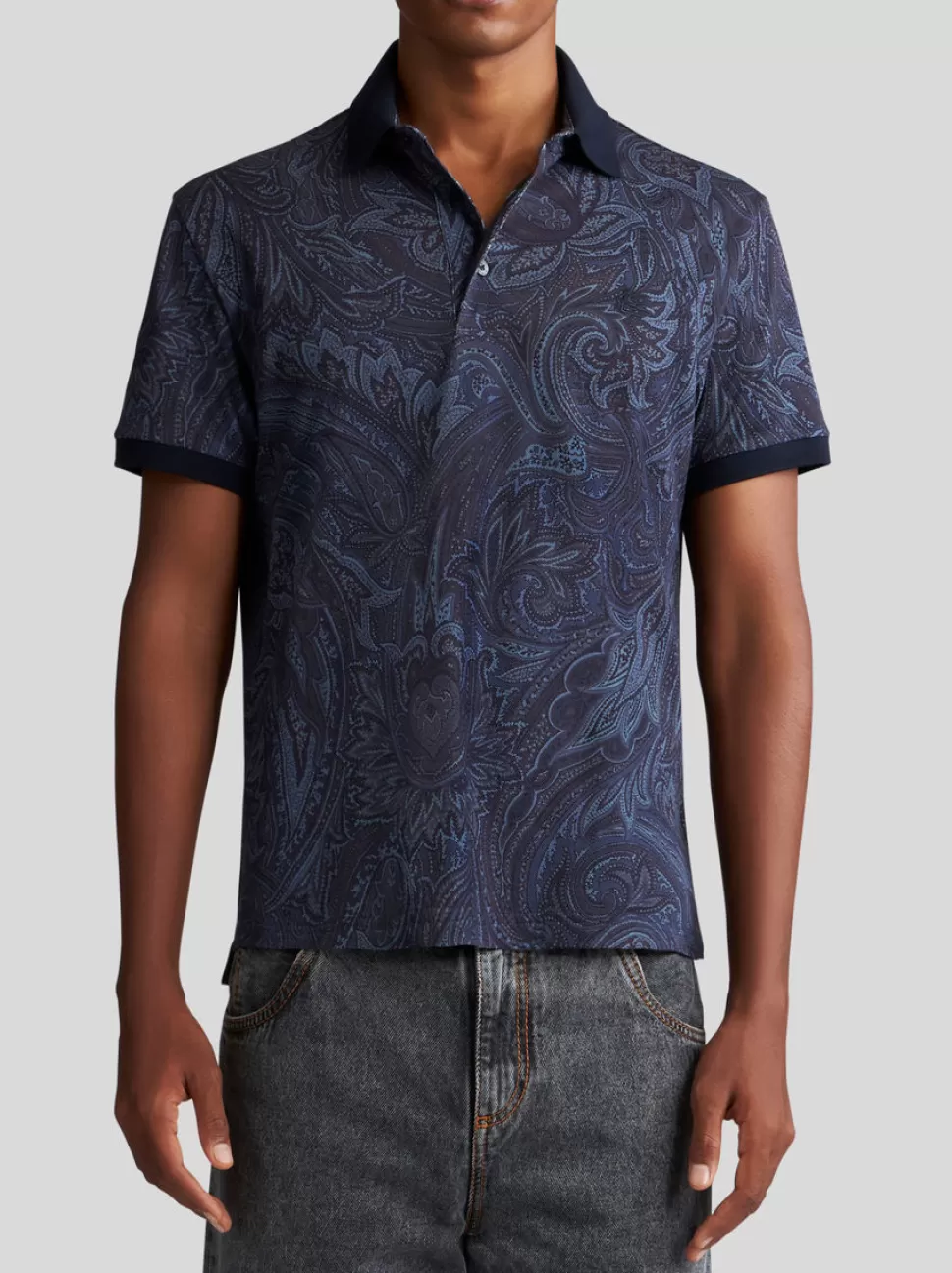 Herren ETRO POLOSHIRT MIT PAISLEYMUSTER UND LOGO