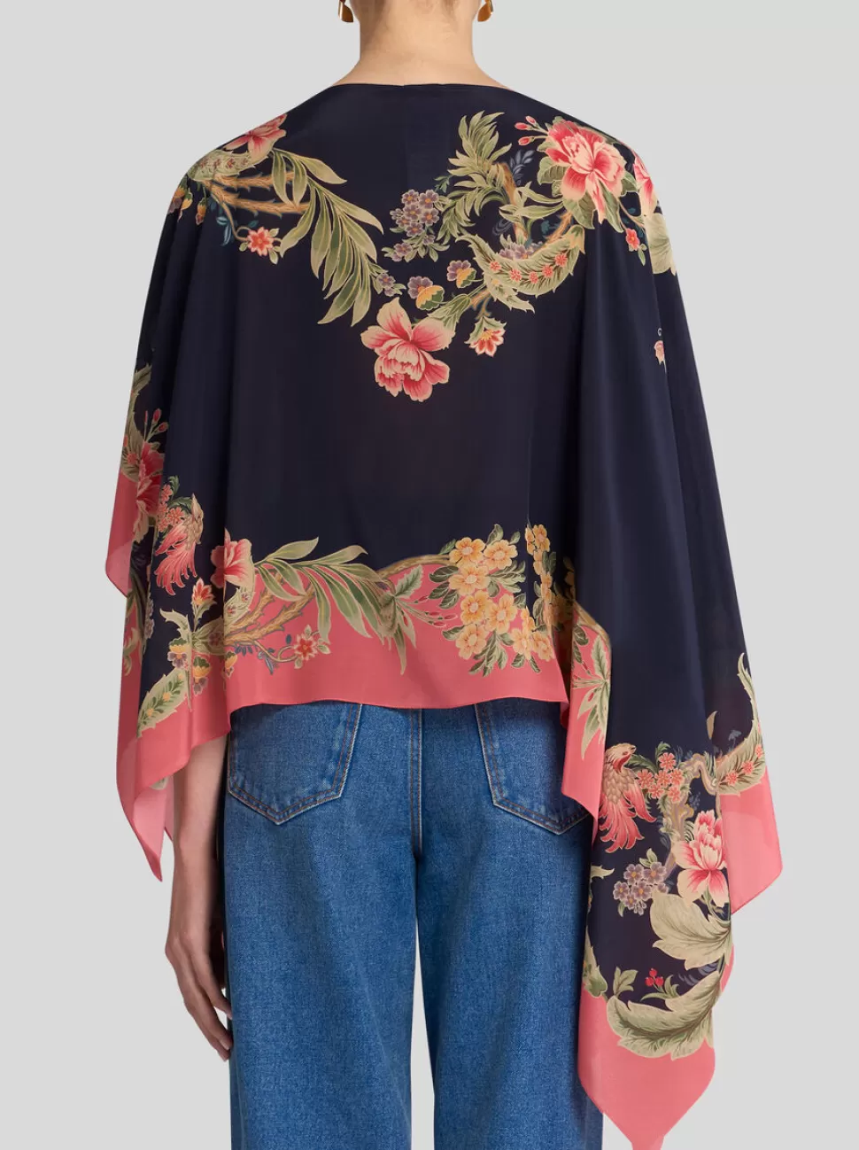 Damen ETRO PONCHO AUS BEDRUCKTER SEIDE