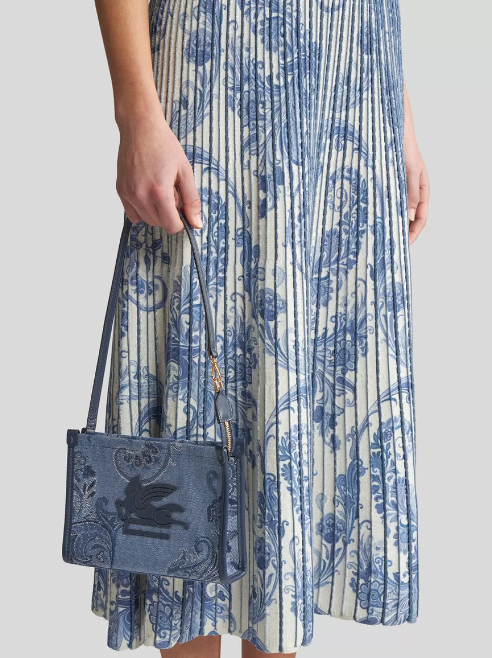 Damen ETRO POUCH AUS JACQUARD-DENIM