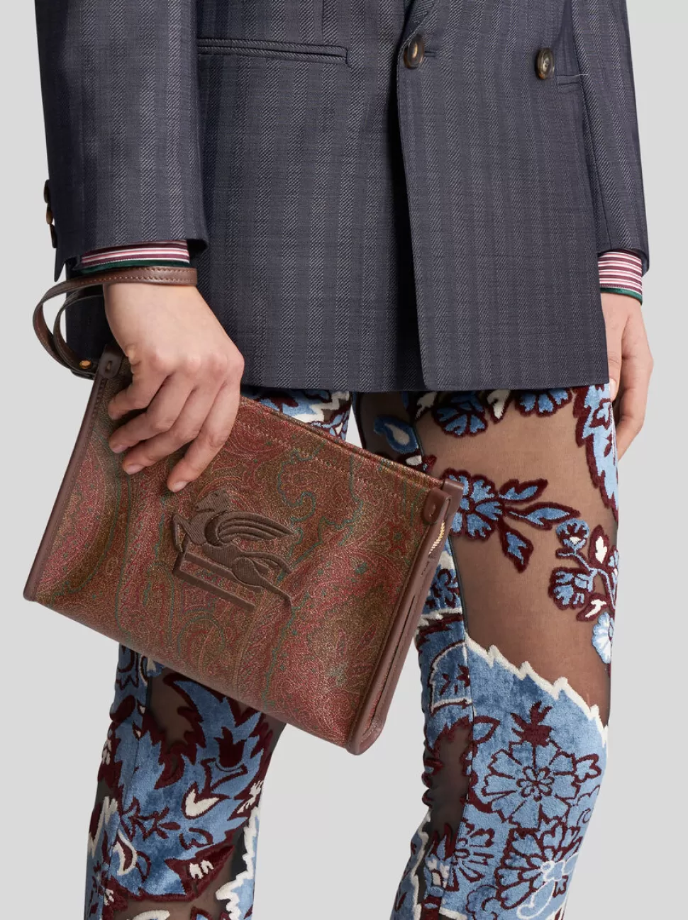 Damen ETRO POUCH AUS PAISLEY-JACQUARD MIT PEGASO MITTELGROSS