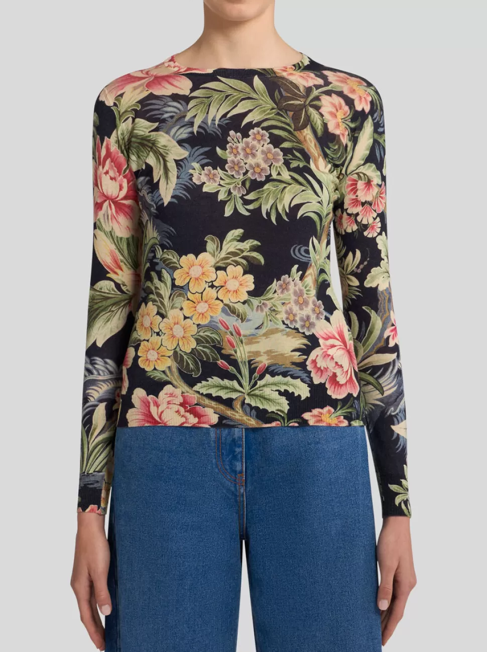 Damen ETRO PULLOVER AUS KASCHMIR UND SEIDE MIT PRINT