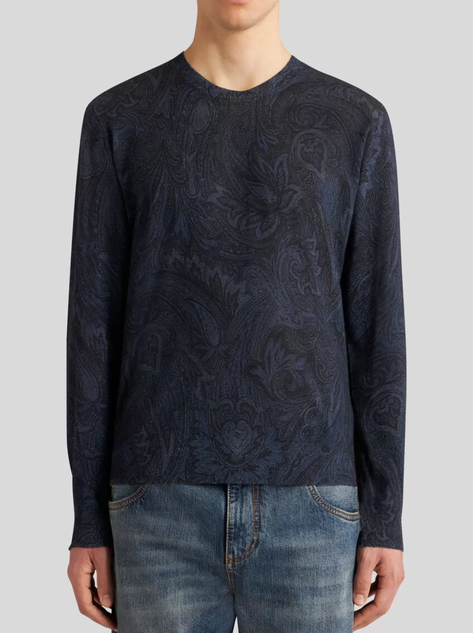 Herren ETRO PULLOVER MIT TON-IN-TON-MOTIV