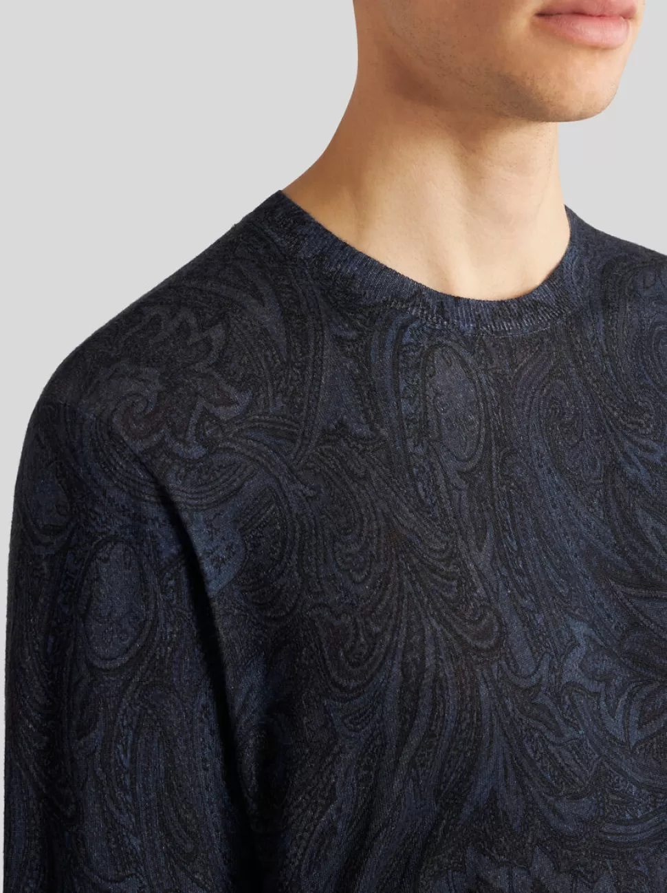 Herren ETRO PULLOVER MIT TON-IN-TON-MOTIV