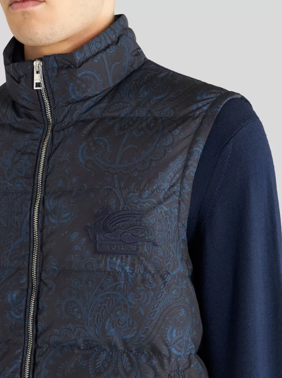 Herren ETRO ÄRMELLOSE DAUNENJACKE MIT PAISLEY UND KAPUZE