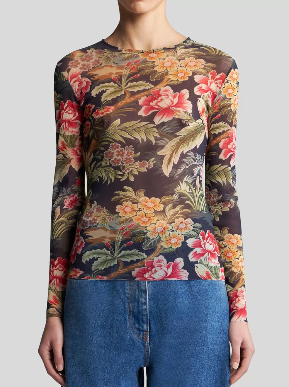 Damen ETRO TOP AUS TÜLL MIT PRINT