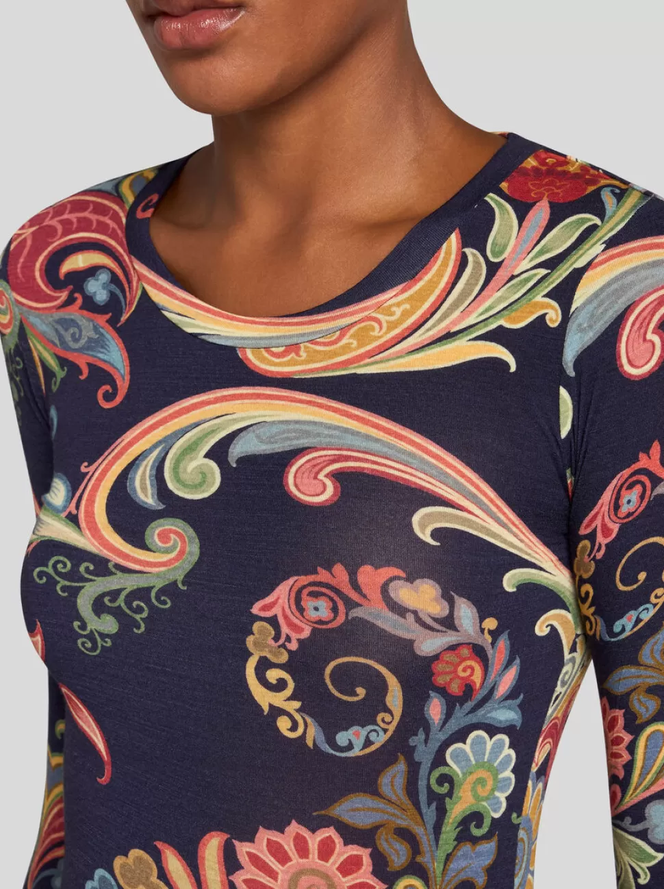 Damen ETRO TOP AUS WOLL-JERSEY MIT PRINT