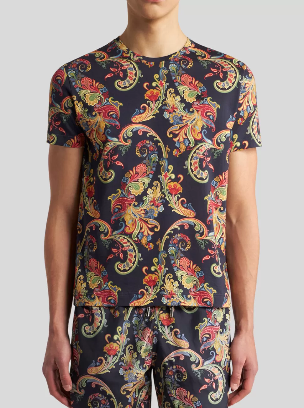 Herren ETRO T-SHIRT MIT FLORALEM PAISLEY-PRINT