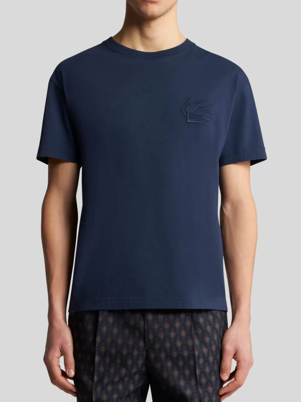 Herren ETRO T-SHIRT MIT PEGASO-STICKEREI