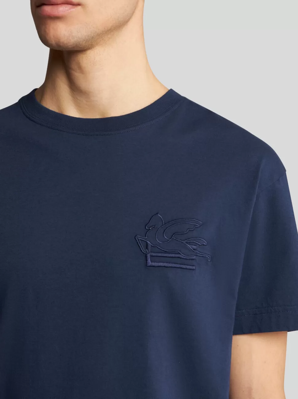 Herren ETRO T-SHIRT MIT PEGASO-STICKEREI