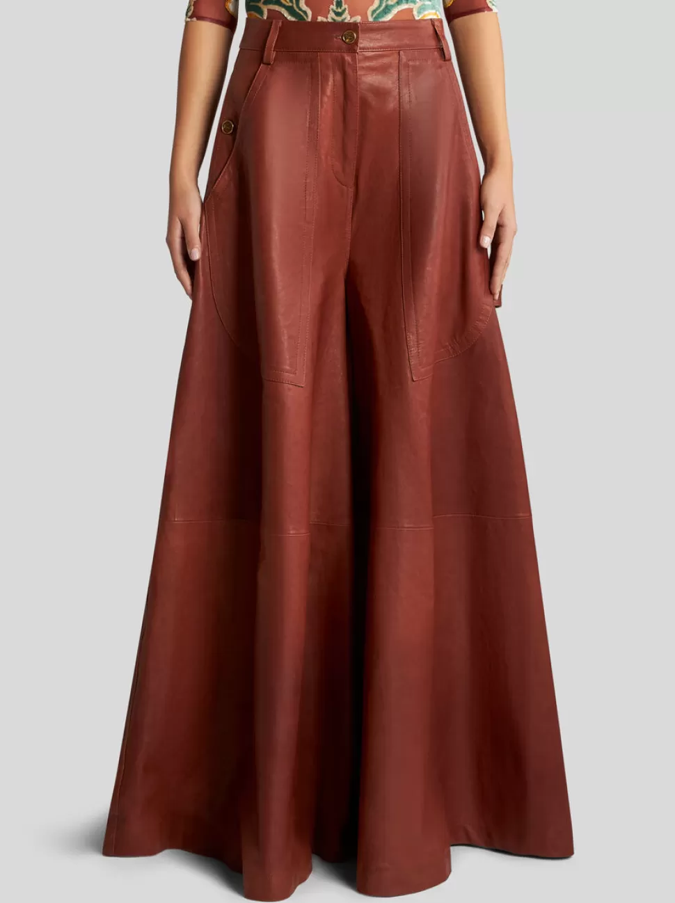 Damen ETRO WIDE-LEG-HOSE AUS NAPPALEDER